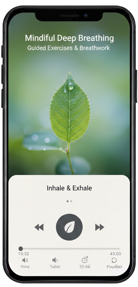 GracefulBirth app demonstrating guided meditations and breathwork for pregnancy