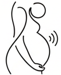 Mother-baby relationship icon for pregnancy connection